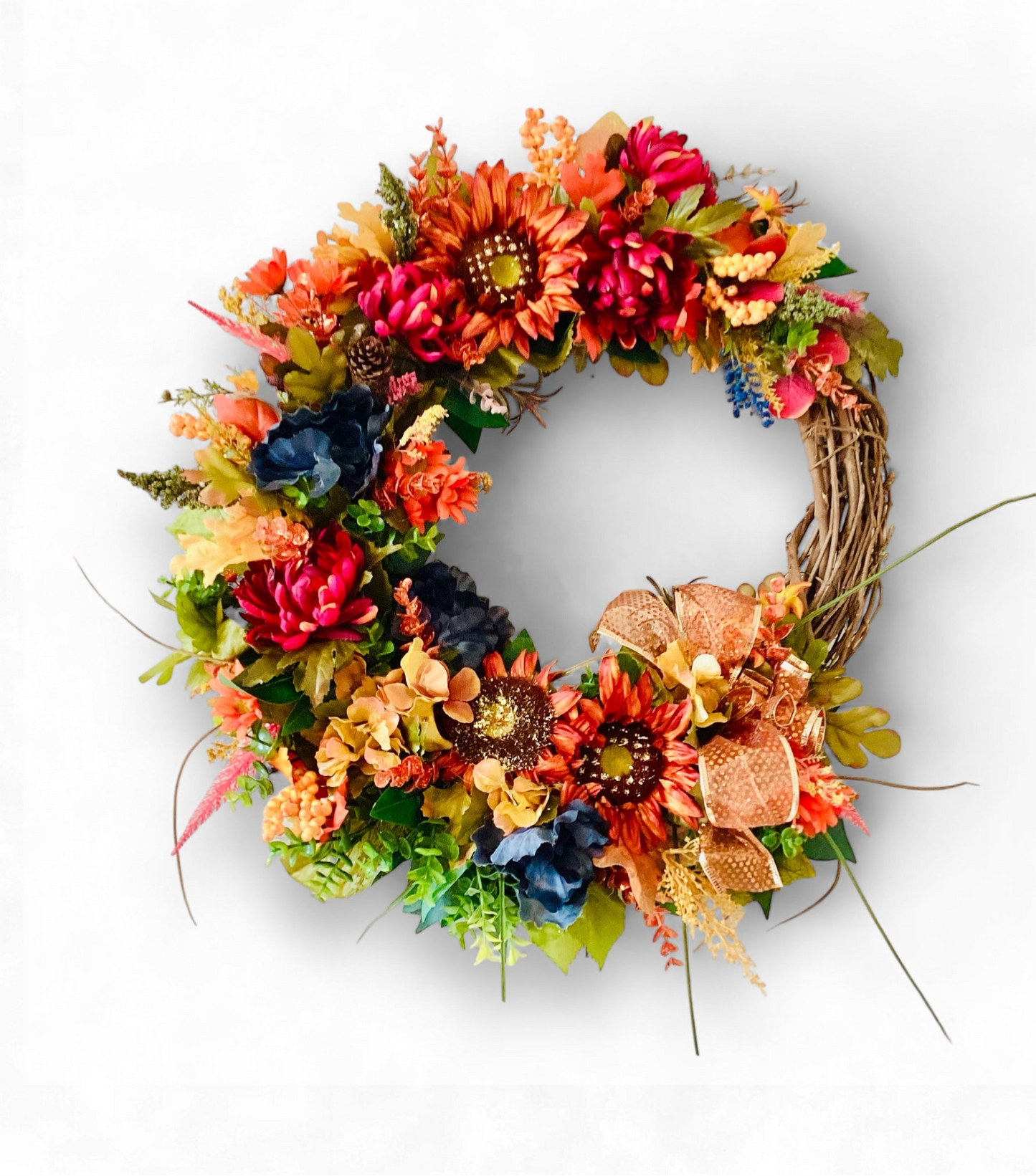 Shimmering Autumn Sunflower Wreath