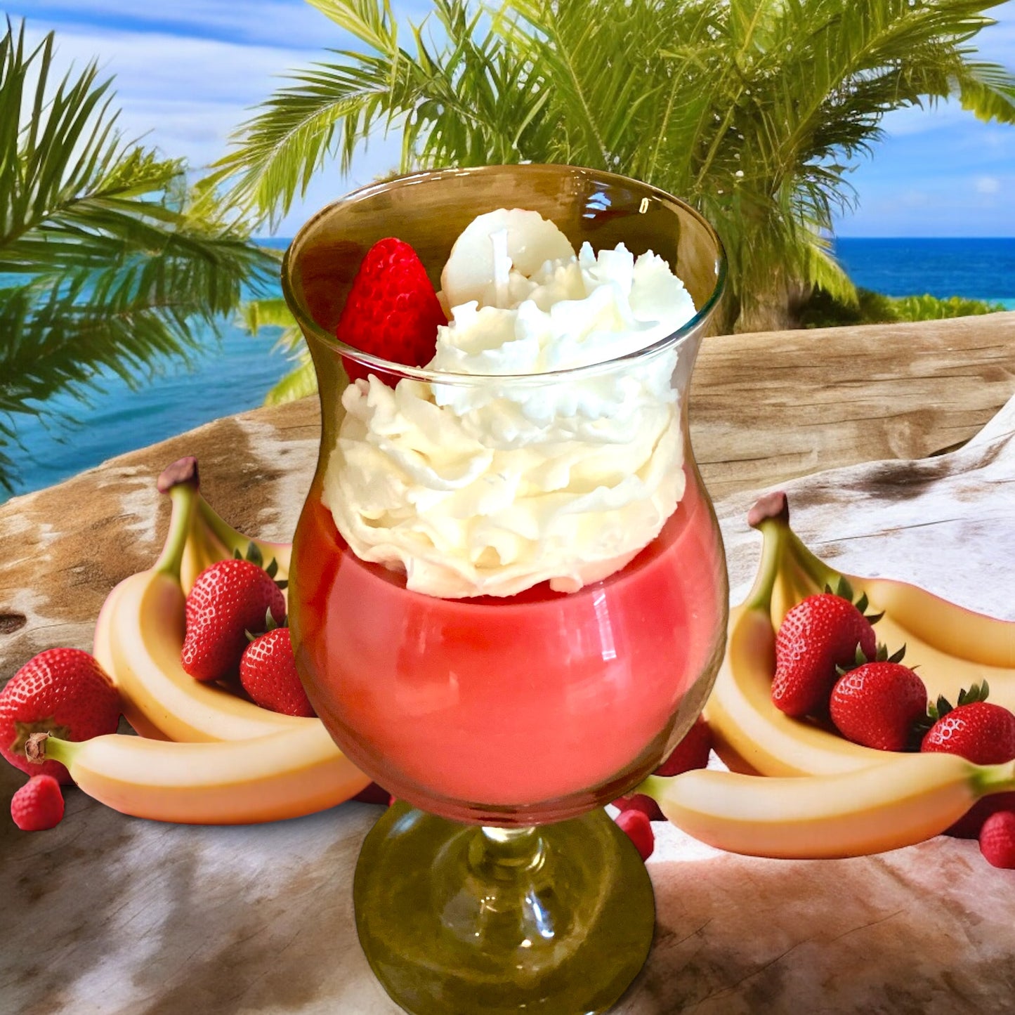 Strawberry Banana Tropical Drink Candle