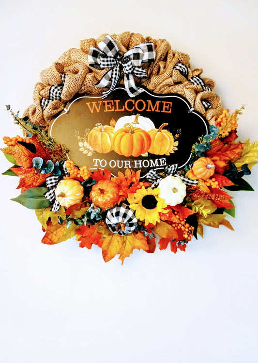 Fall Sale! Pumpkin Patch Burlap Wreath!