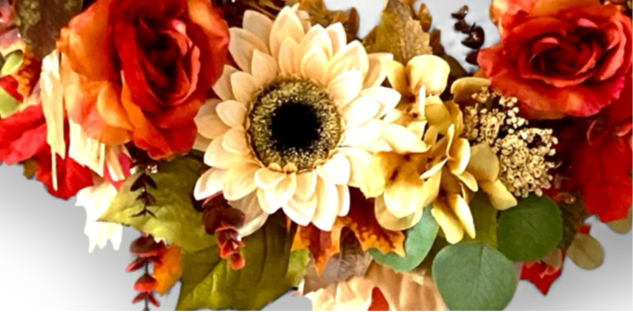 Rustic Rose and Sunflower Fall Wreath