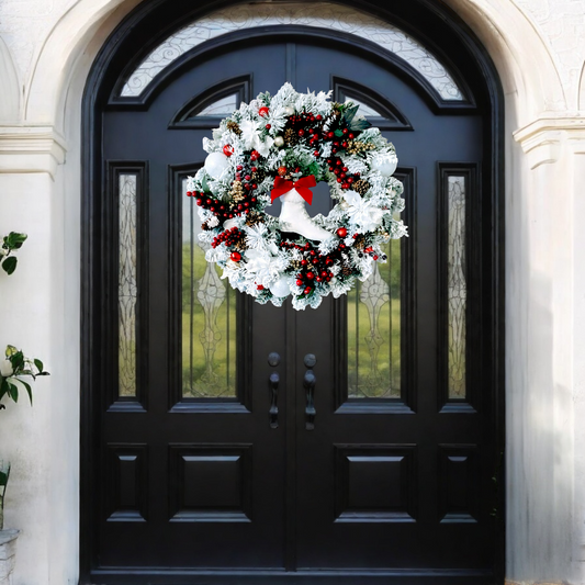 Evergreen ice-skate wreath