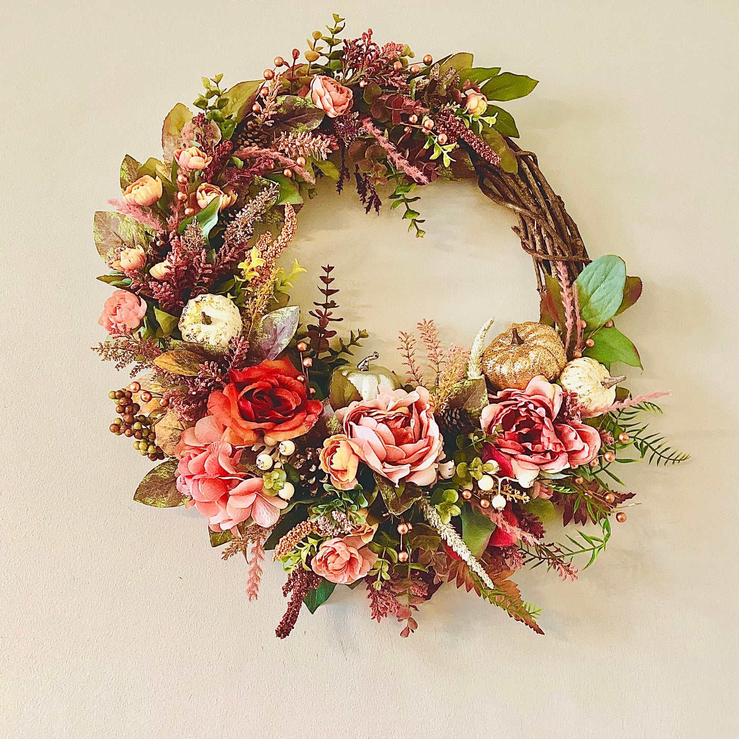 Rose Gold Fall Wreath