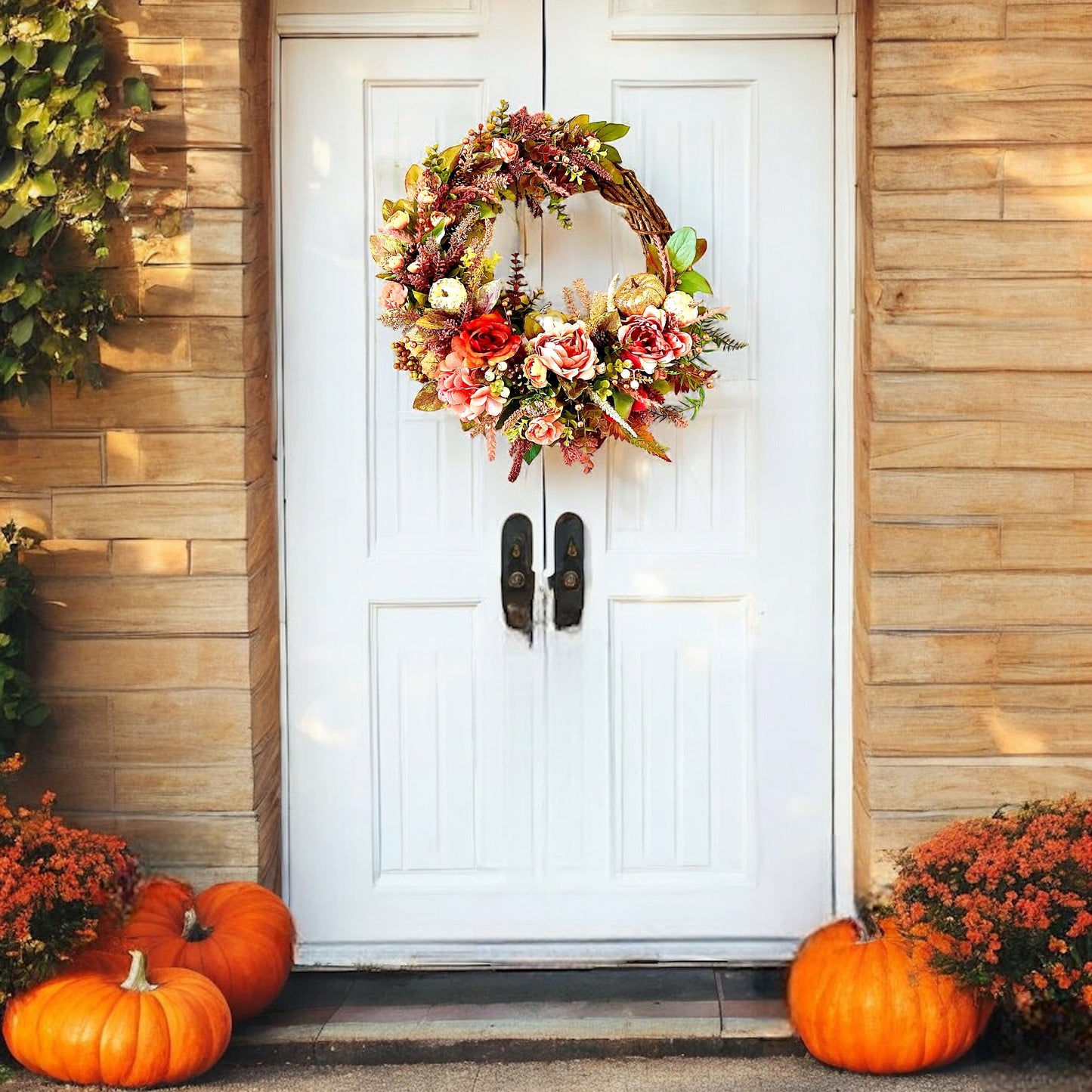 Rose Gold Fall Wreath