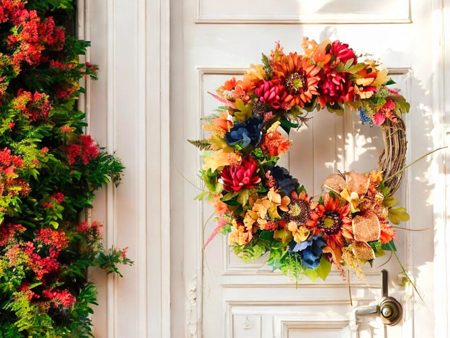 Shimmering Autumn Sunflower Wreath