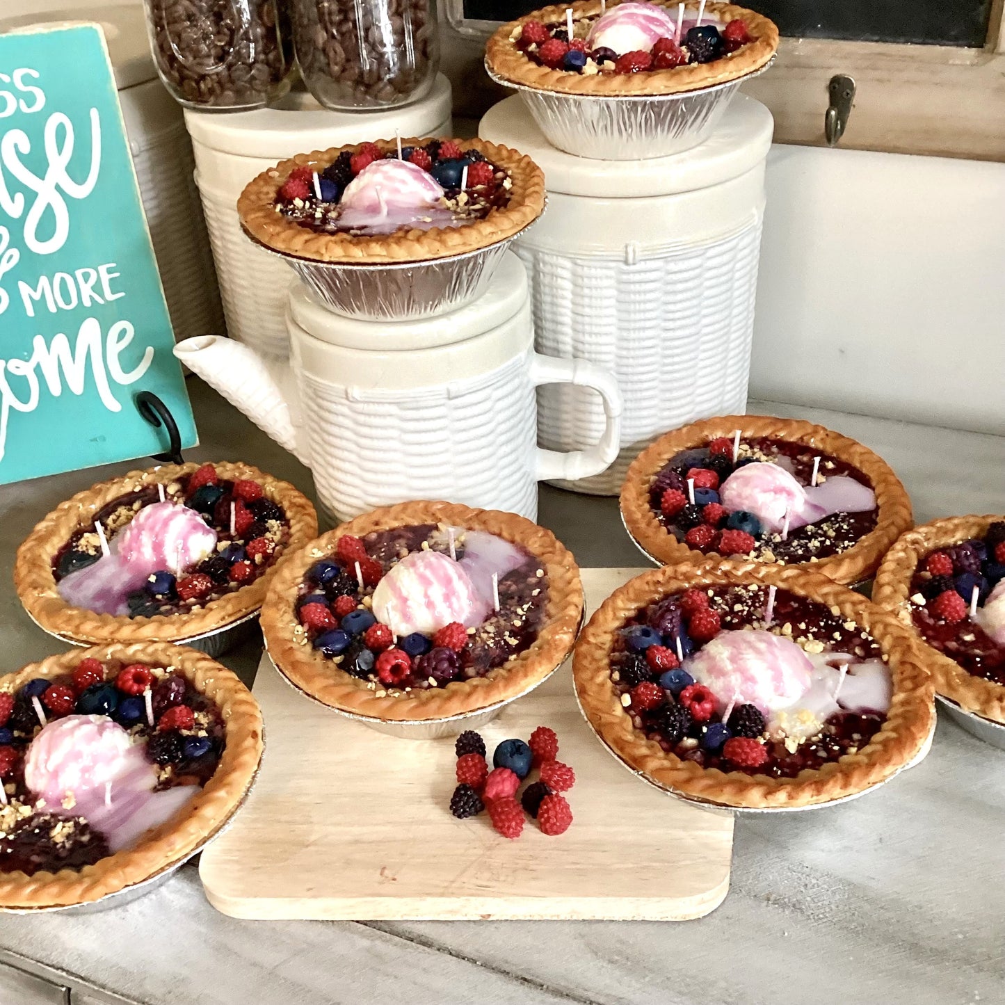 Wild Berry Cobbler with ice-cream Candle