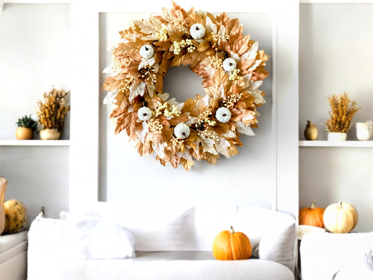Fall Modern Maple leaf Wreath