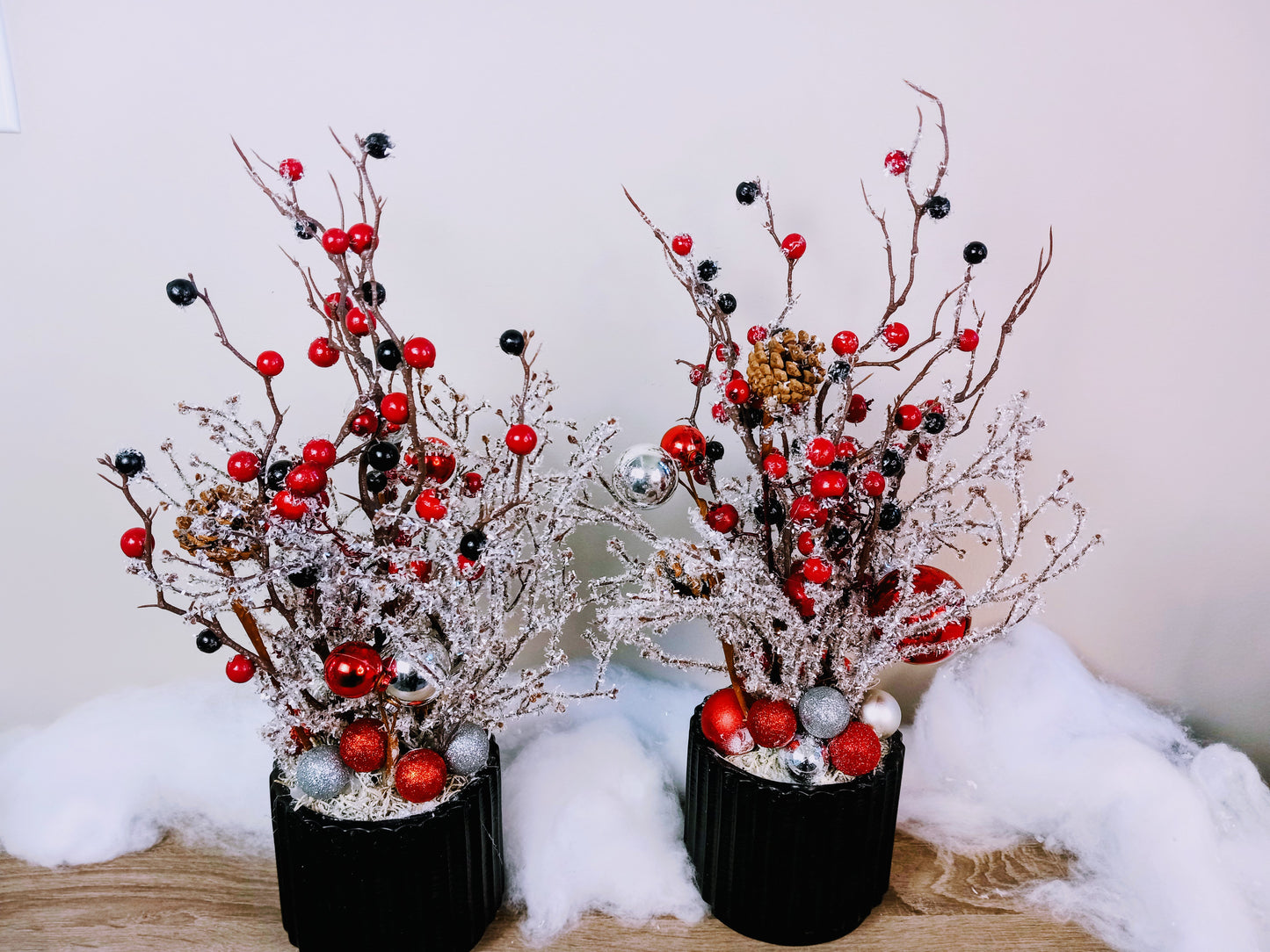 Berry Icy Flocked Holiday Centerpiece