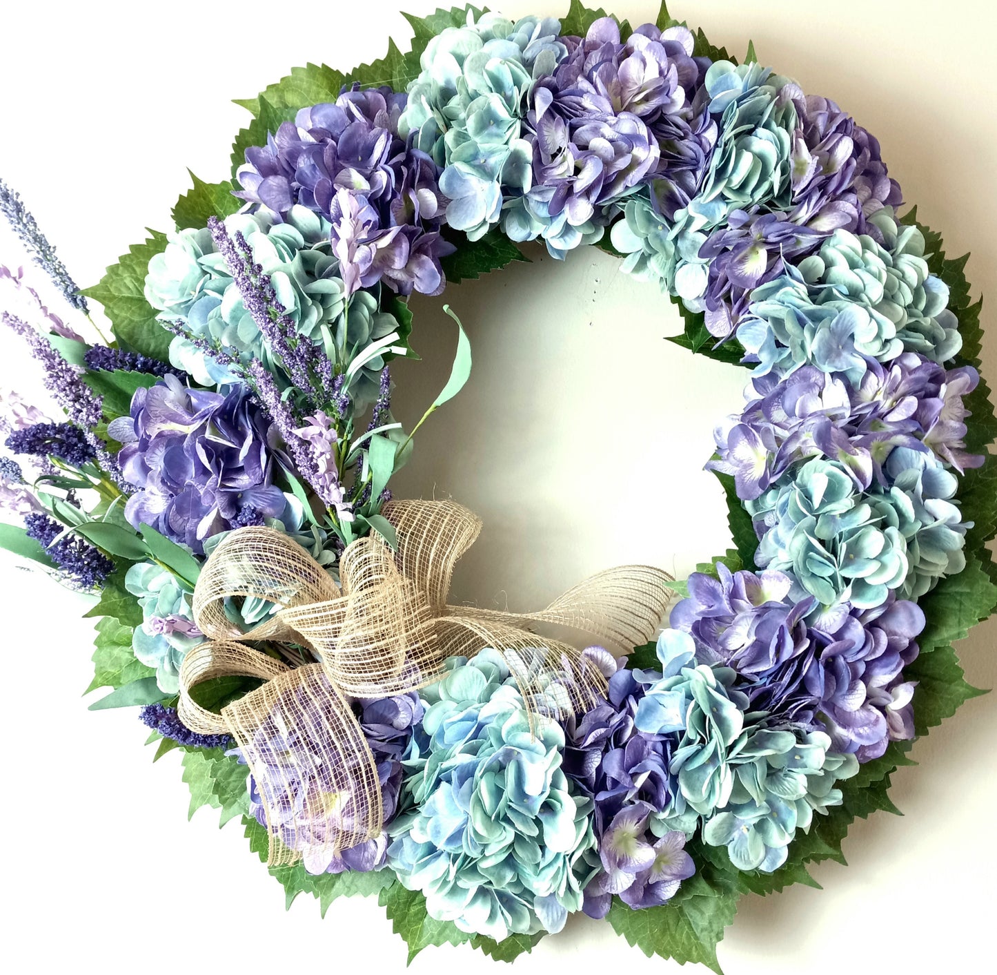 Sale! Purple & Blue Hydrangea Wreath with Lavender