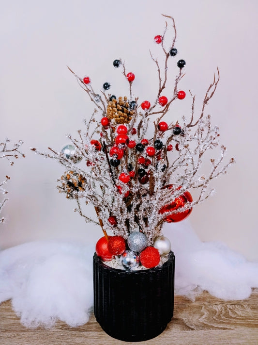 Berry Icy Flocked Holiday Centerpiece